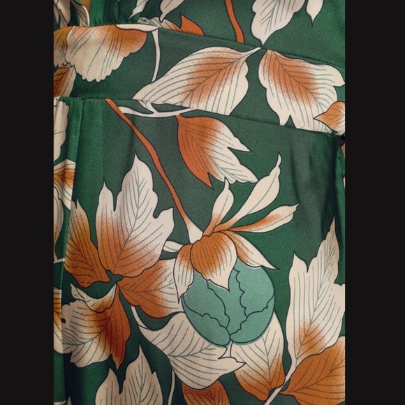 From Sunrise Teal Floral Print Bell Sleeve Wide-Leg Jumpsuit - Picture 5 of 13